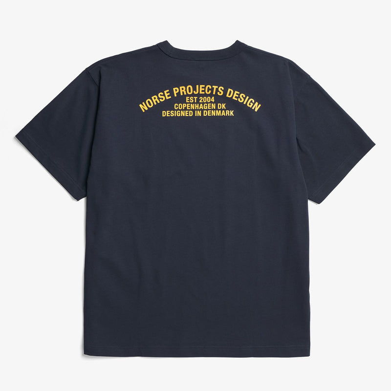 Norse Projects - Organic Arch Print T-Shirt in Dark Navy - Nigel Clare