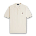 Fred Perry - Textured Cable Knit Polo in Ecru