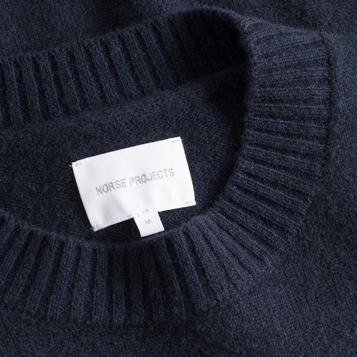 Norse Projects - Merino Lambswool Sweater in Dark Navy - Nigel Clare