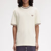 Fred Perry - Ribbed Jersey T-Shirt in Ecru