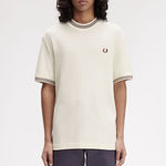Fred Perry - Ribbed Jersey T-Shirt in Ecru