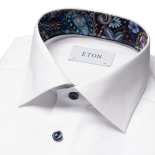 Eton - Contemporary Fit Floral Effect Shirt in White