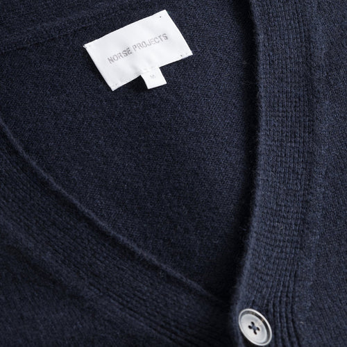 Norse Projects - Merino Lambswool Cardigan in Dark Navy - Nigel Clare
