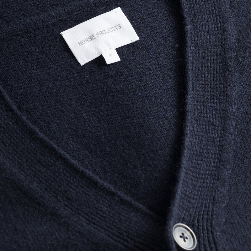 Norse Projects - Merino Lambswool Cardigan in Dark Navy - Nigel Clare
