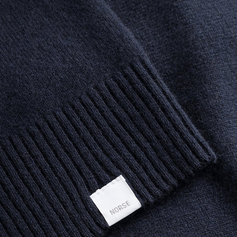 Norse Projects - Merino Lambswool Cardigan in Dark Navy - Nigel Clare