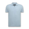 Remus - Tapered Fit Open Collar Polo in Sky Blue