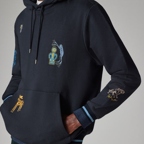 Paul Smith - Embroidered 'Little Beasts' Hoodie in Navy