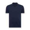 Remus - Tapered Fit Open Collar Polo in Navy