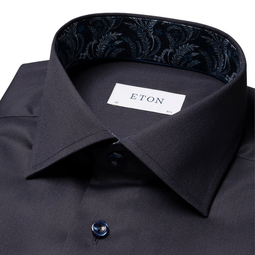 Eton - Slim Fit Floral Effect Shirt in Navy