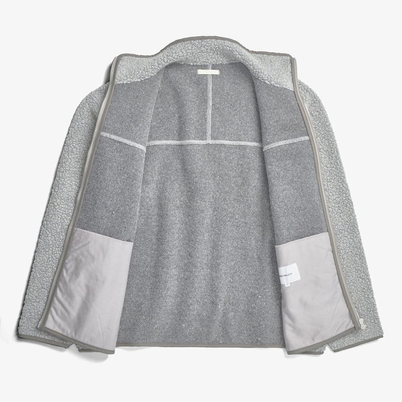 Norse Projects - Bjorn Sherpa Wool Fleece Jacket in Grey Melange - Nigel Clare