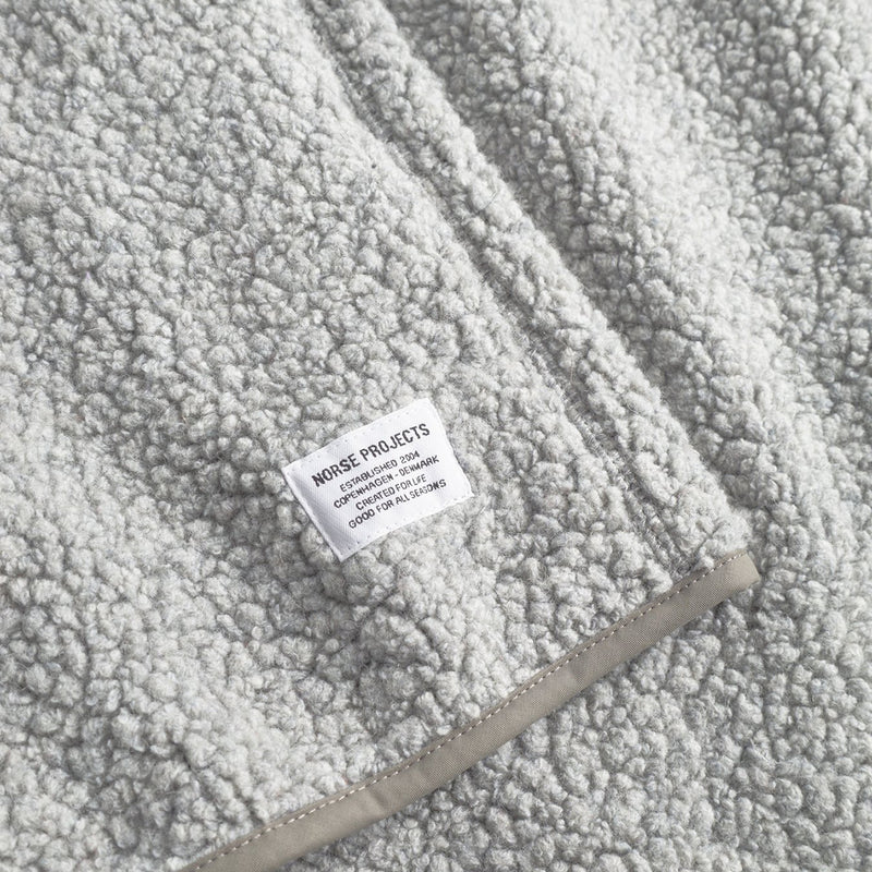 Norse Projects - Bjorn Sherpa Wool Fleece Jacket in Grey Melange - Nigel Clare