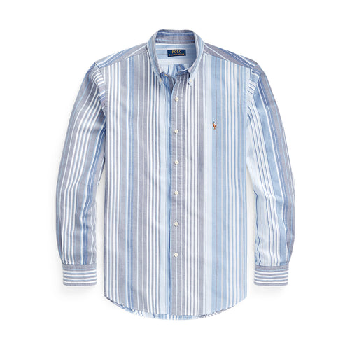 Ralph Lauren - Custom Fit Striped Oxford Shirt in Blue/White - Nigel Clare