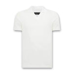 Remus - Tapered Fit Open Collar Polo in White