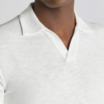 Remus - Tapered Fit Open Collar Polo in White