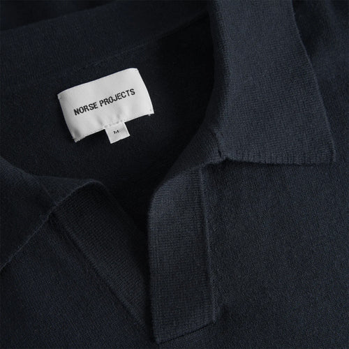 Norse Projects - Leif Cotton Linen Polo in Navy