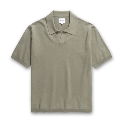 Norse Project - Leif Cotton Linen Polo in Clay - Nigel Clare