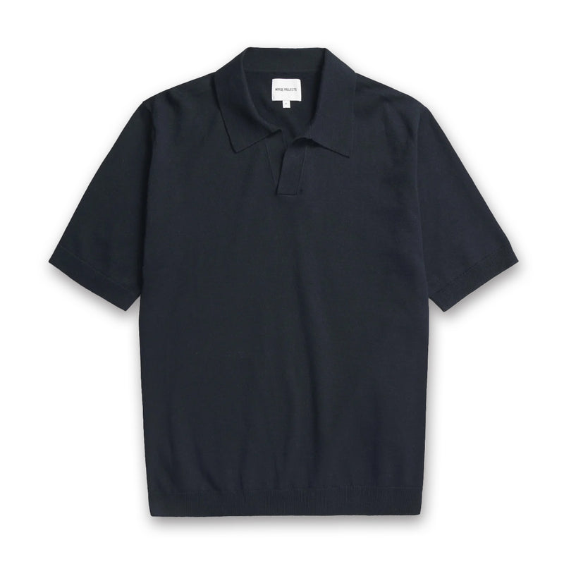 Norse Projects - Leif Cotton Linen Polo in Navy