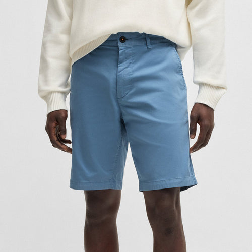 Boss - Chino-Slim Shorts in Open Blue