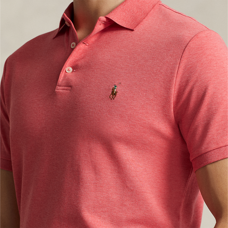 Ralph Lauren Custom Slim Fit Soft Cotton Polo Shirt in Pink Nigel Clare