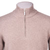 Gran Sasso - Cashmere Blend Zip Neck Knitwear in Camel