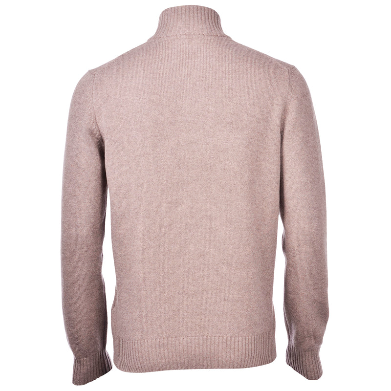 Gran Sasso - Cashmere Blend Zip Neck Knitwear in Camel