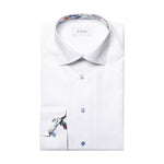 Eton - Slim Fit Floral Trim Shirt in White - Nigel Clare