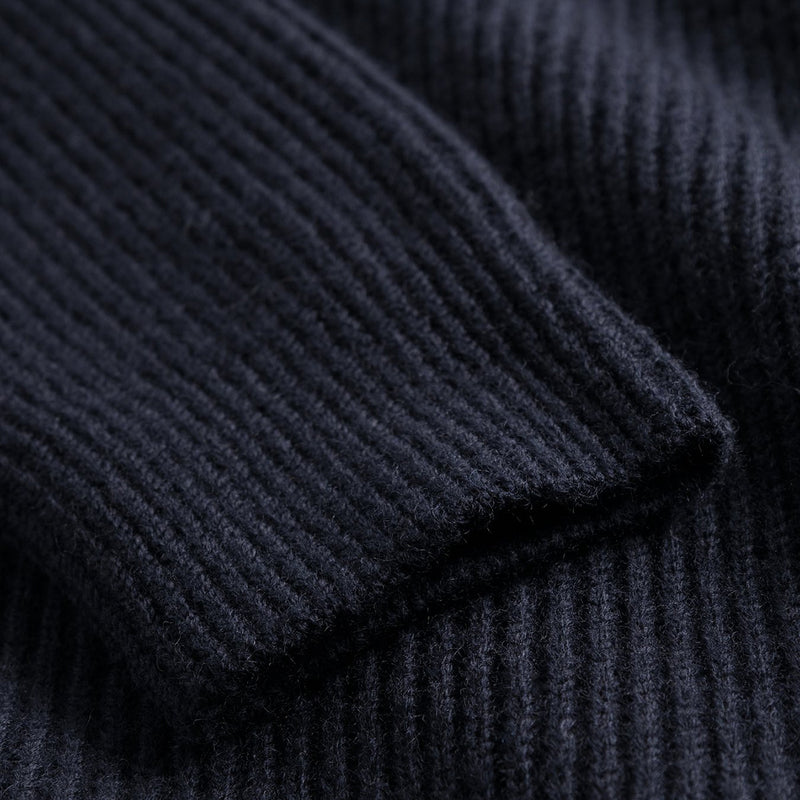 Norse Projects - Hagen Cotton Wool Zip Through in Navy