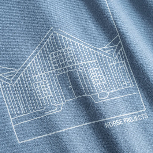 Norse Projects - Johannes Kanonbadsvej Print T-Shirt in Fog Blue - Nigel Clare