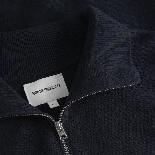 Norse Projects - Links Cotton Linen Zip Jacket in Navy