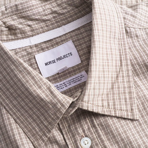 Norse Projects - Algot Poplin Check Shirt in Walnut