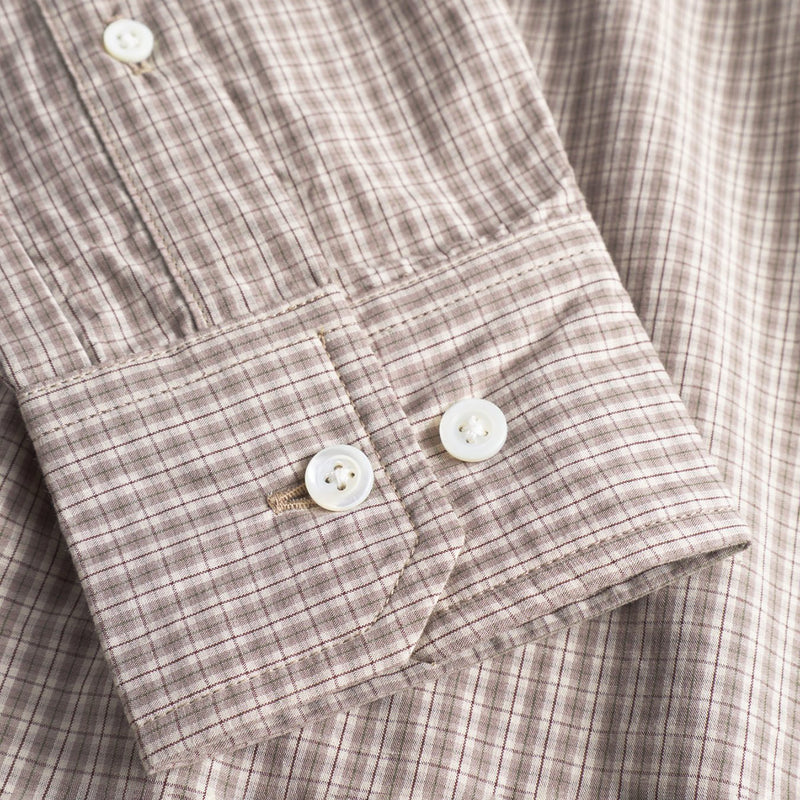 Norse Projects - Algot Poplin Check Shirt in Walnut