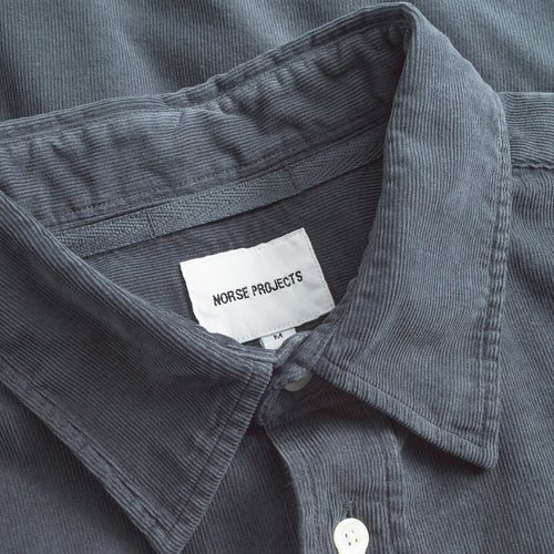 Norse Projects - Algot Relaxed Micro Cord Shirt in Graphite