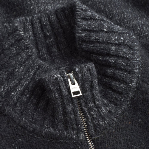 Norse Projects - Ulf Full Zip Fairisle Cardigan in Grey Melange