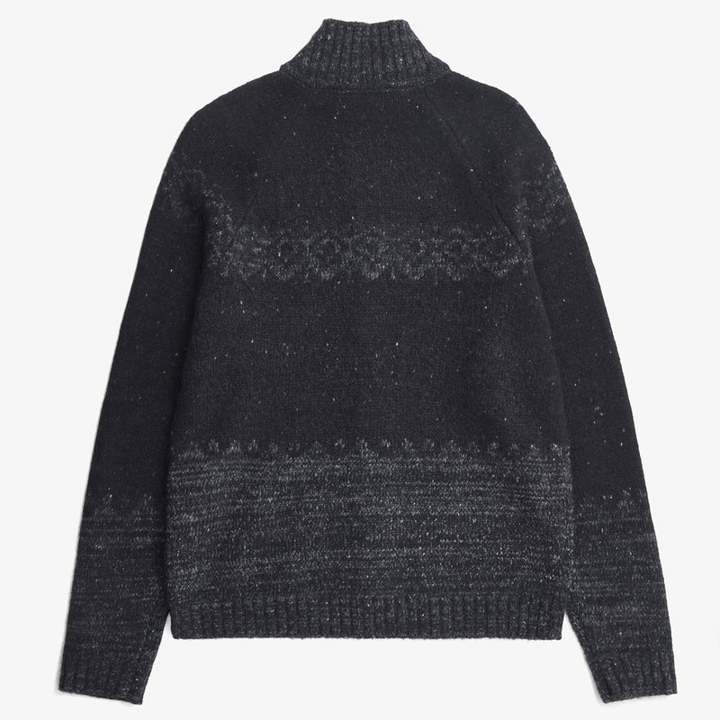 Norse Projects - Ulf Full Zip Fairisle Cardigan in Grey Melange