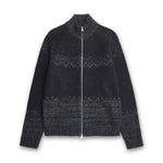 Norse Projects - Ulf Full Zip Fairisle Cardigan in Grey Melange