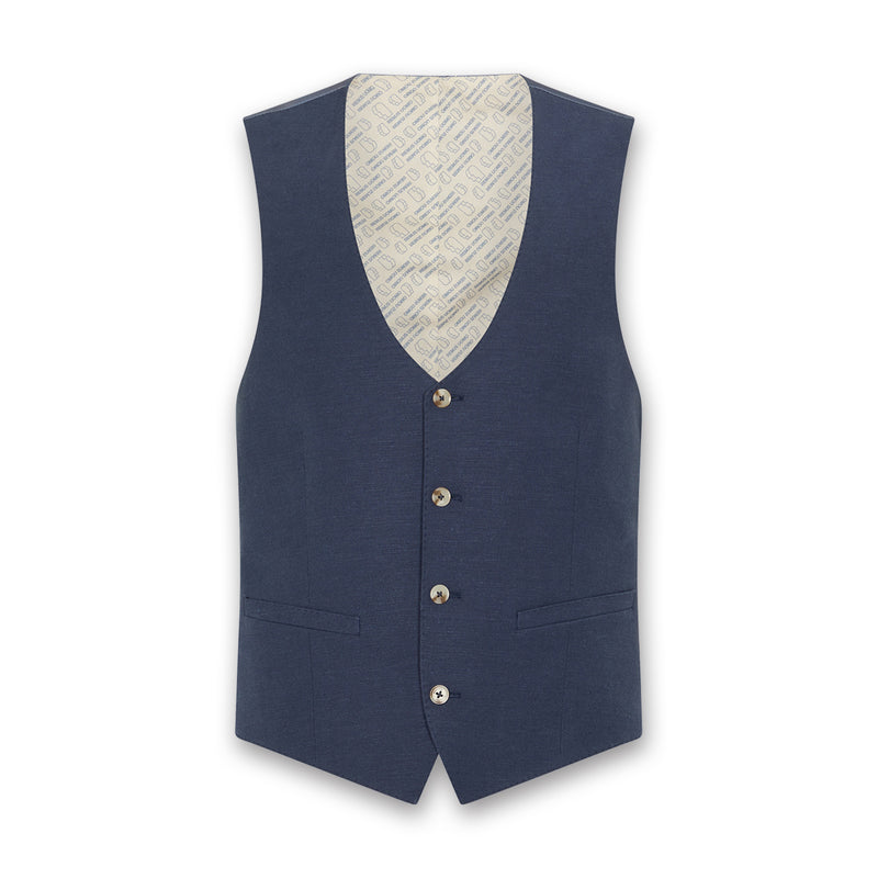 Remus - Massa Mix & Match Linen Waistcoat in Blue - Nigel Clare