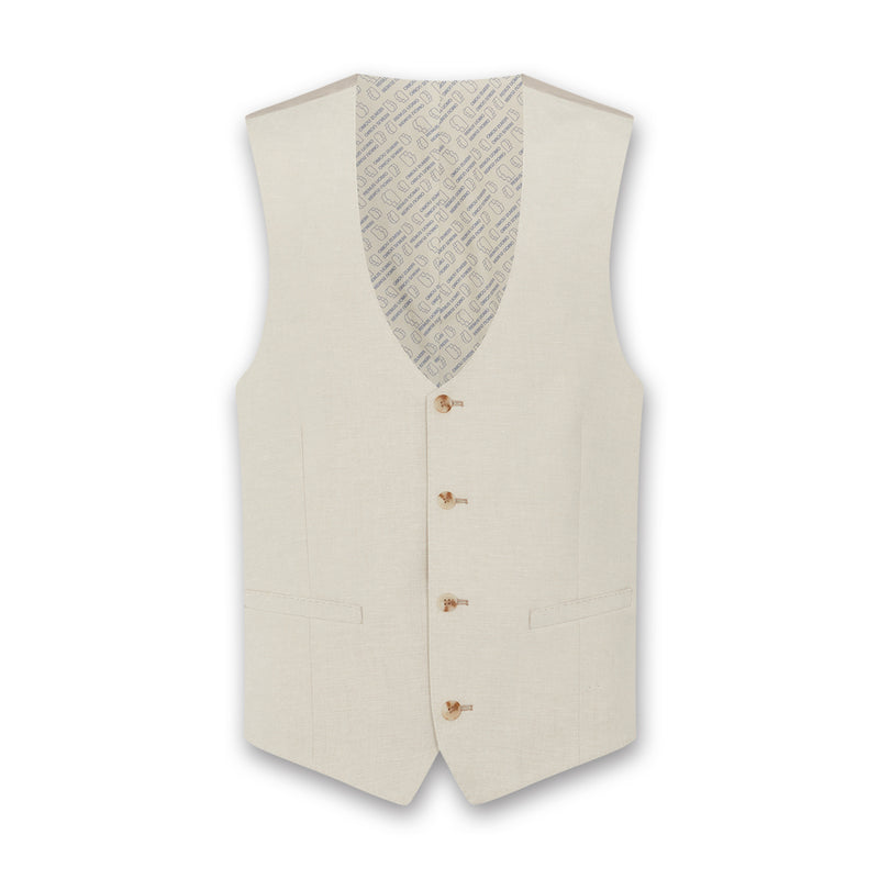 Remus - Massa Mix & Match Linen Waistcoat in Stone - Nigel Clare