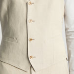 Remus - Massa Mix & Match Linen Waistcoat in Stone - Nigel Clare