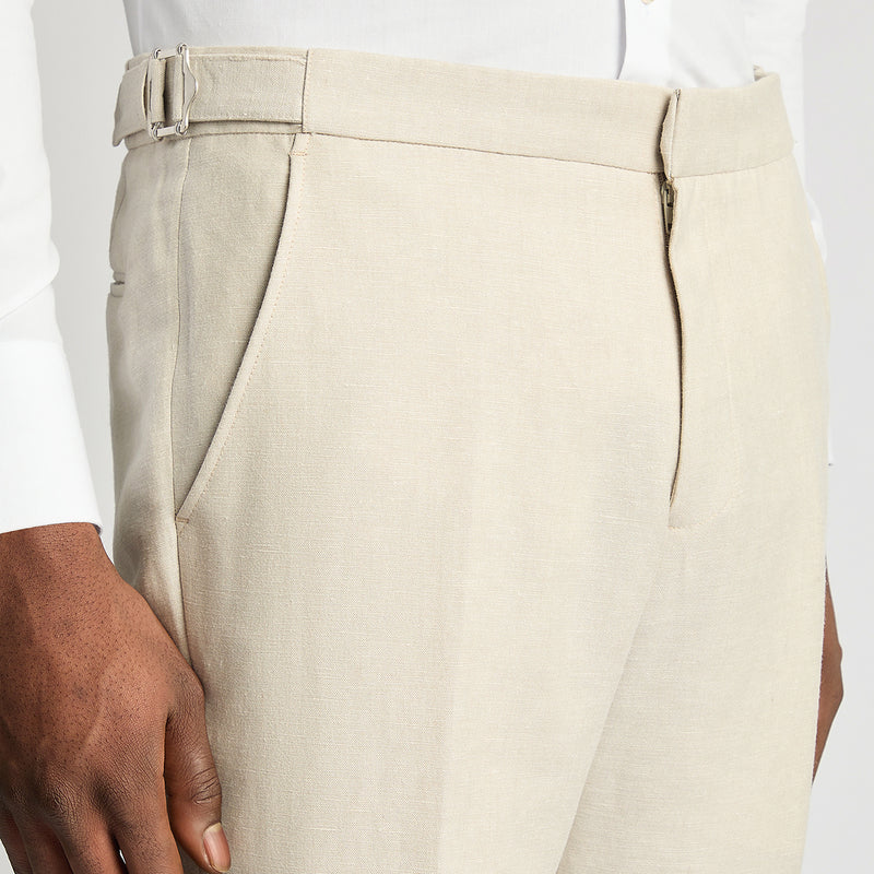 Remus - Massa Mix & Match Linen Trousers in Stone - Nigel Clare