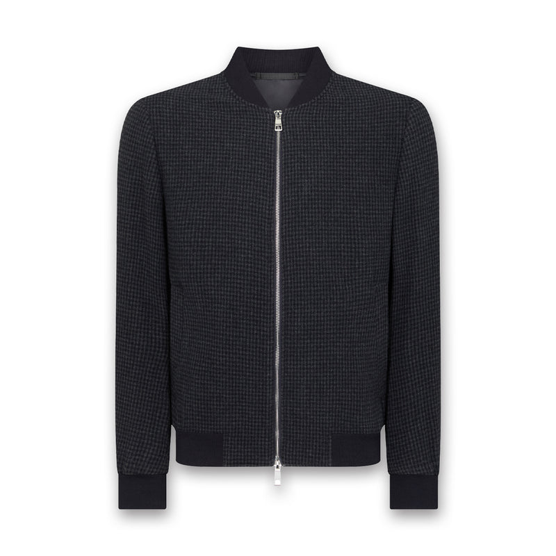 Remus - Colter Houndstooth Bomber Jacket in Navy