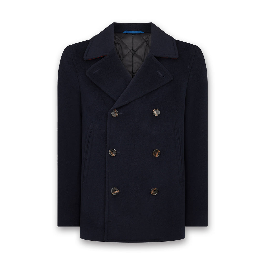 Remus - Oliver Tailored Wool Overcoat in Navy