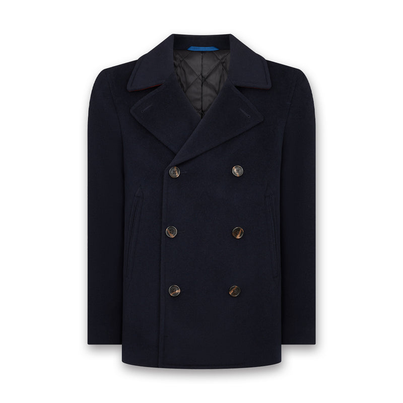 Remus - Oliver Tailored Wool Overcoat in Navy