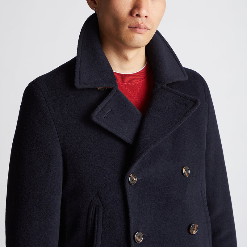 Remus - Oliver Tailored Wool Overcoat in Navy