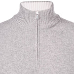 Gran Sasso - Cashmere Blend Zip Neck Knitwear in Silver
