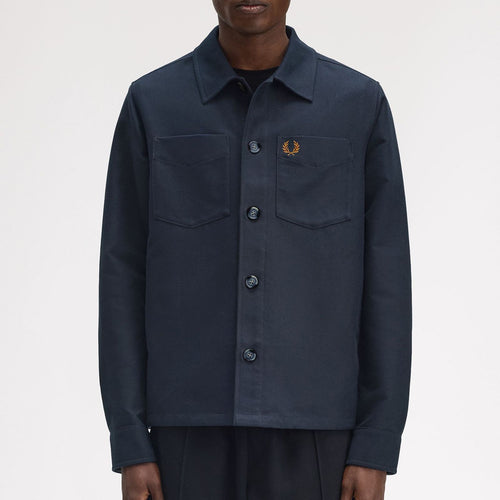 Fred Perry - Brushed Twill Overshirt in Navy