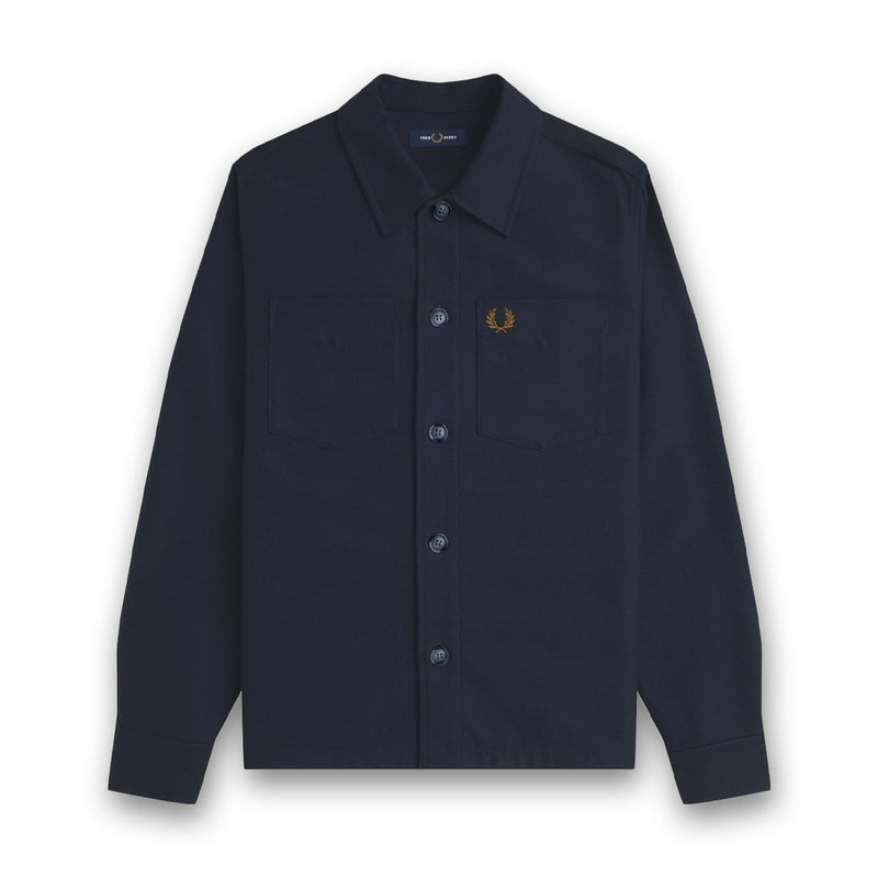 Fred Perry - Brushed Twill Overshirt in Navy