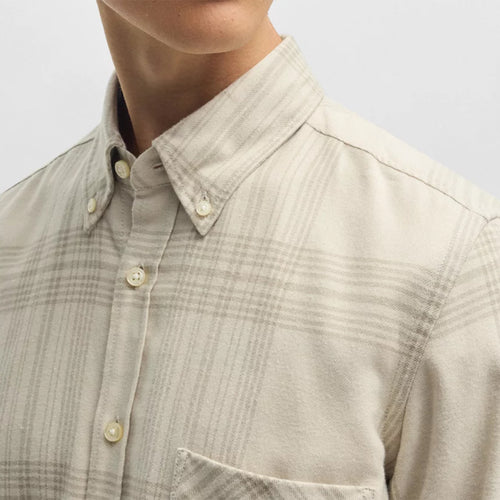 Boss - Rickert_M  Reg Fit Check Shirt in Beige