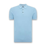 Remus - Slim Fit Micro Braid Polo in Sky Blue