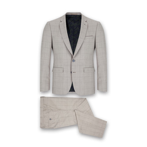 Remus - Lucian Slim 3 Piece Suit in Beige - Nigel Clare