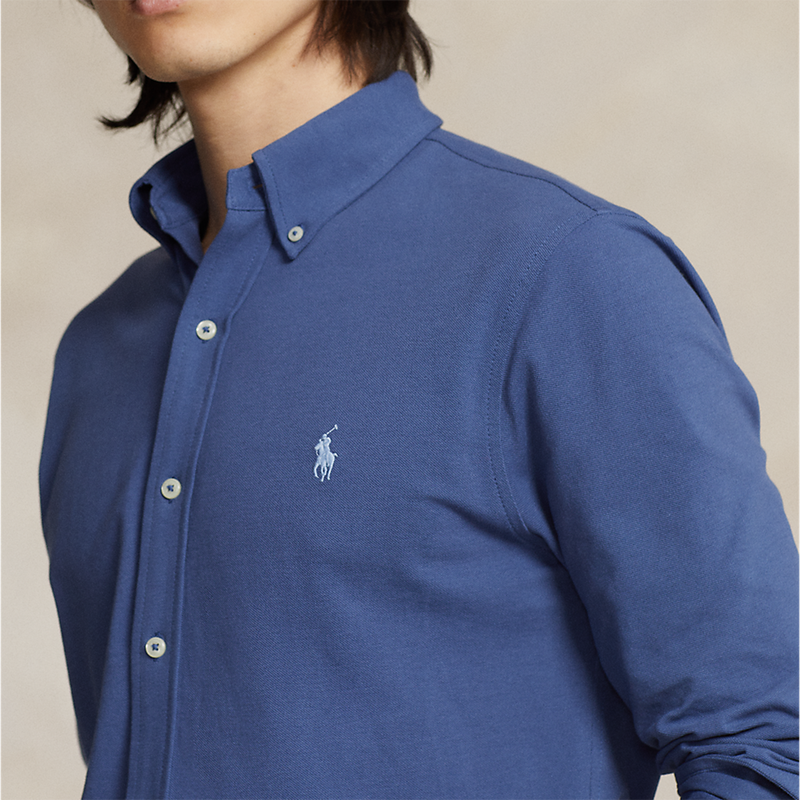 Ralph Lauren Featherweight Mesh Shirt in Blue Nigel Clare